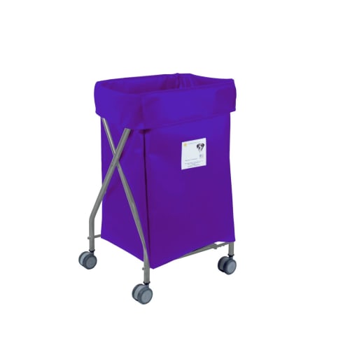 R&B Wire 6 Bushel Wide Collapsible Hamper with Vinyl Bag, Purple
